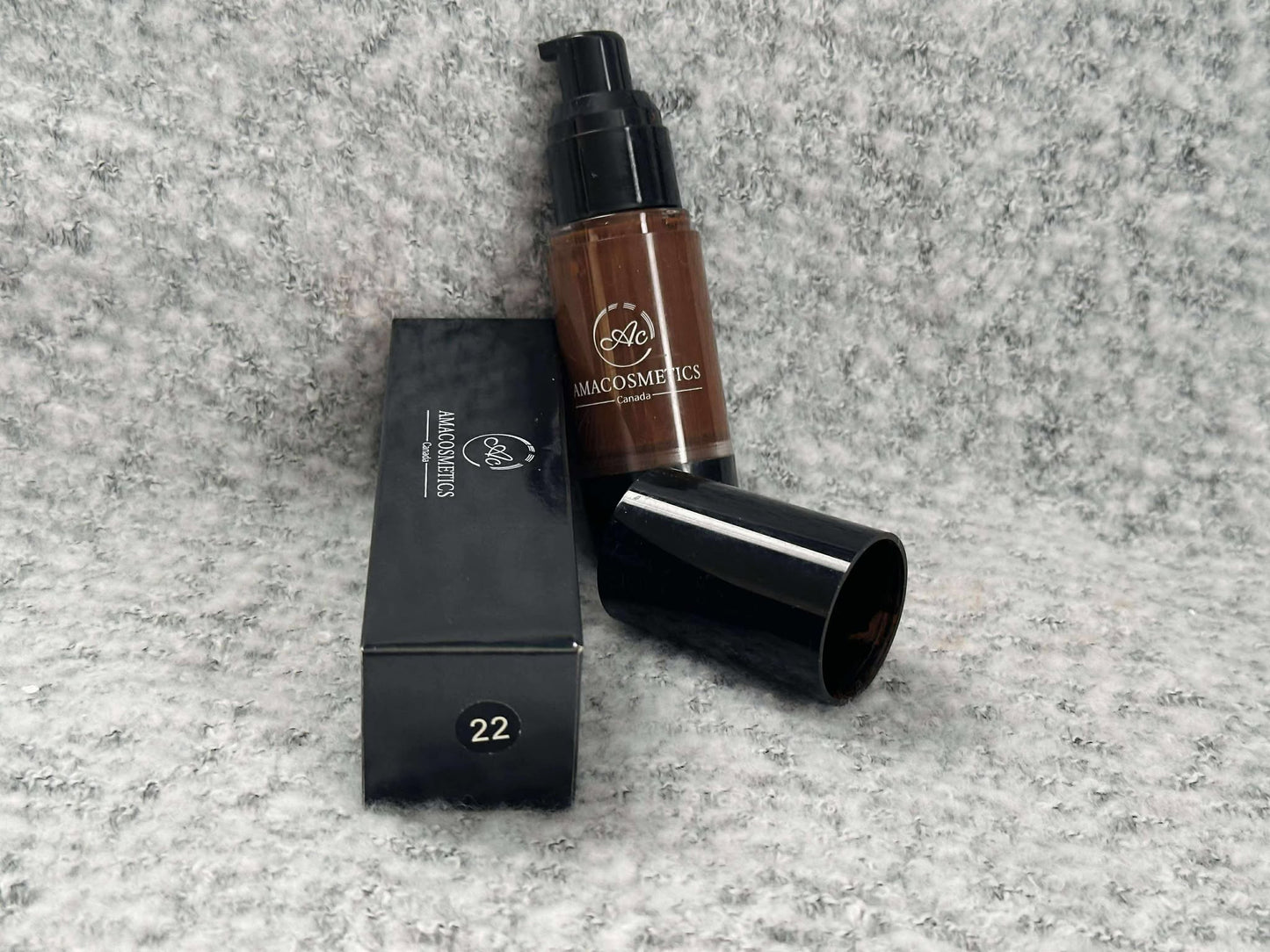 FOND DE TEINT FLUIDE AMACOSMETICS – Teint lumineux & couvrance parfaite | Glow Foundation – Full Coverage & Long Wear