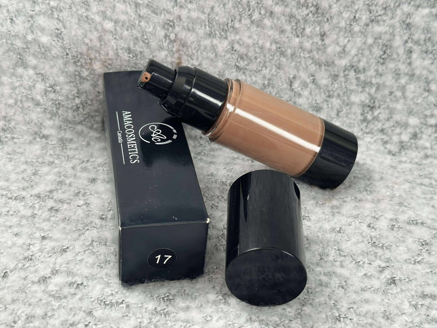 FOND DE TEINT FLUIDE AMACOSMETICS – Teint lumineux & couvrance parfaite | Glow Foundation – Full Coverage & Long Wear