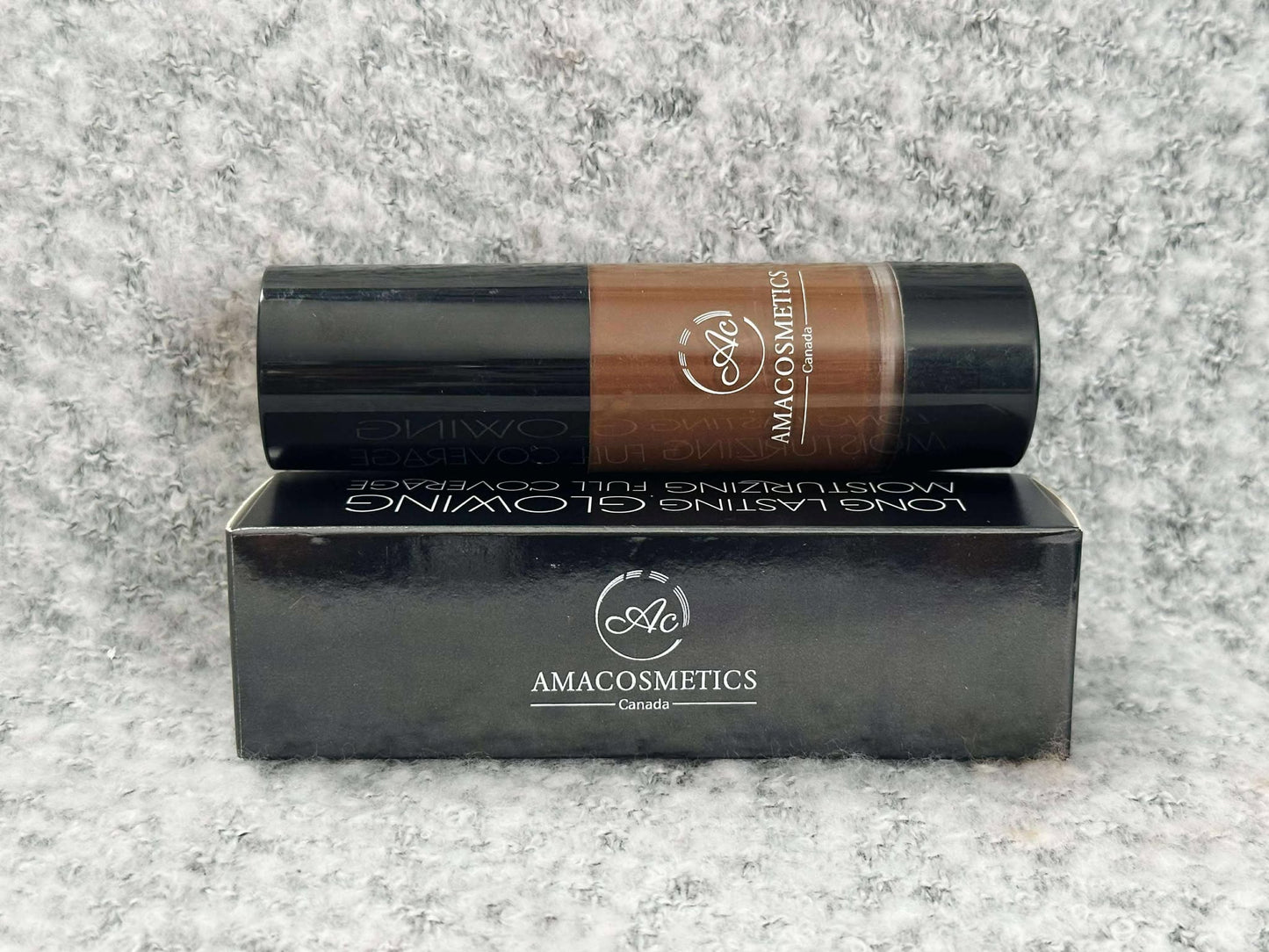 FOND DE TEINT FLUIDE AMACOSMETICS – Teint lumineux & couvrance parfaite | Glow Foundation – Full Coverage & Long Wear